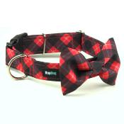 Noeud papillon écossais pour chien tartan rouge