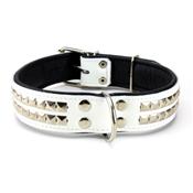 Collier GROS CHIEN en cuir blanc