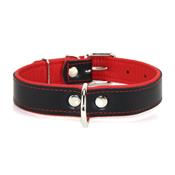 Collier pour chien EN CUIR noir et rouge