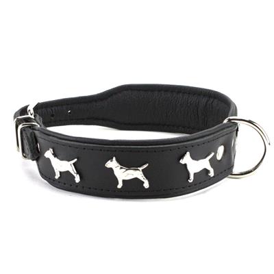 Collier BULL TERRIER en cuir noir