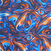 Collier chien Ebru bleu-orange