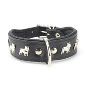 Collier BOULEDOGUE FRANCAIS en cuir noir