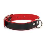 Collier pour chien EN CUIR noir et rouge