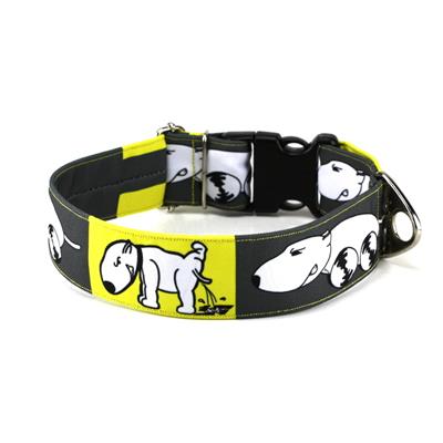 Collier BULL TERRIER jaune/gris