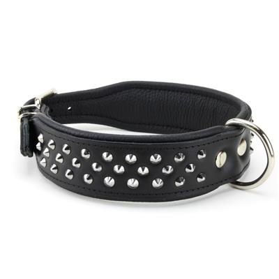 Collier pour chien en CUIR CLOUTE NOIR