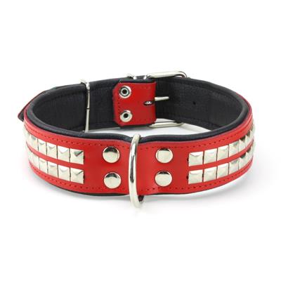 Collier GROS CHIEN en cuir rouge