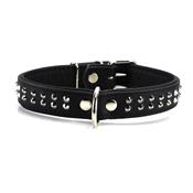 Collier en CUIR CLOUTE 2 RANGS noir